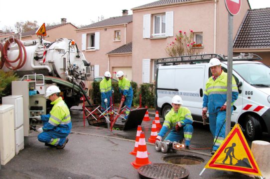 Intervention d'assainissement en cours