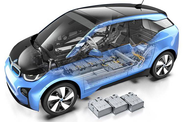 Voiture électrique batteries au lithium