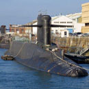 Sous marin dans les bassins de Cherbourg