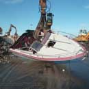 Déconstruction d'un bateau de plaisance (photo J2MC Nautisme)