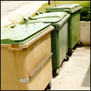 déchets ménagers en conteneurs